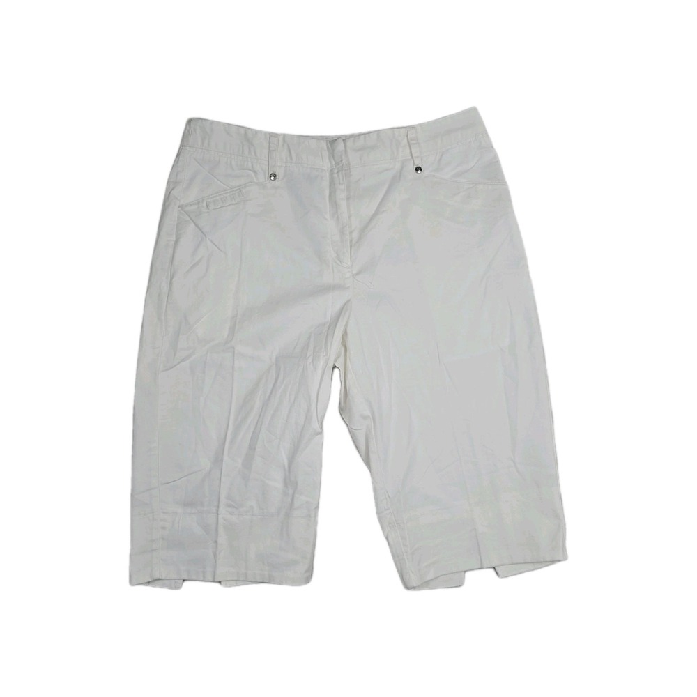 Golf America Womens White Cotton Blend Bermuda Golf Shorts Size 10 RN 76235